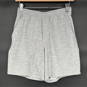 Lululemon Mens Pace Breaker 7" Shorts S Heathered Gray Lined Activewear Workout